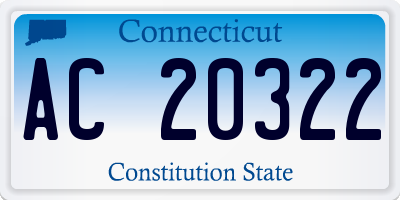 CT license plate AC20322