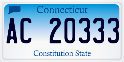 CT license plate AC20333