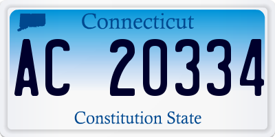 CT license plate AC20334