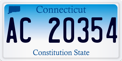 CT license plate AC20354