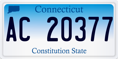 CT license plate AC20377