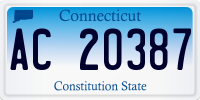 CT license plate AC20387
