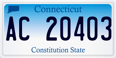 CT license plate AC20403