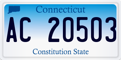 CT license plate AC20503