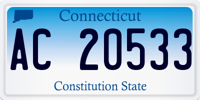 CT license plate AC20533