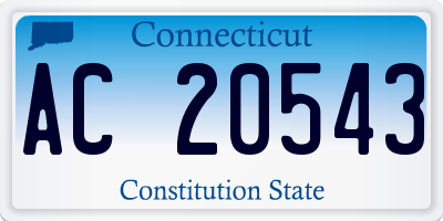 CT license plate AC20543