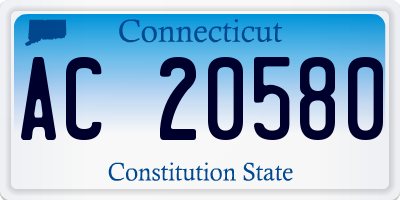 CT license plate AC20580