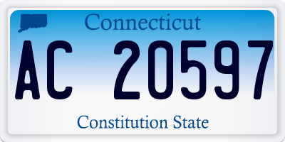 CT license plate AC20597