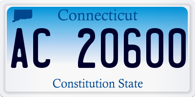 CT license plate AC20600