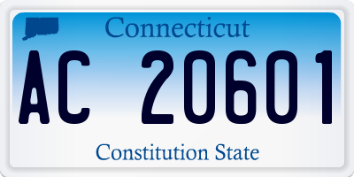 CT license plate AC20601