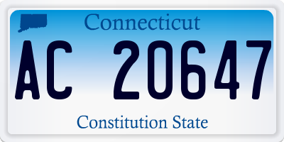 CT license plate AC20647