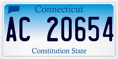 CT license plate AC20654