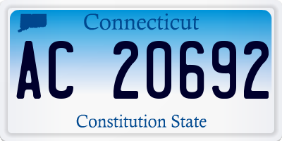 CT license plate AC20692