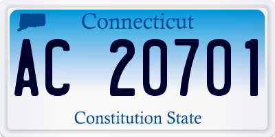 CT license plate AC20701