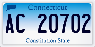 CT license plate AC20702