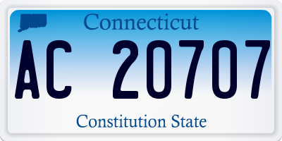 CT license plate AC20707