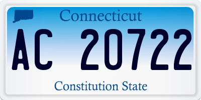 CT license plate AC20722