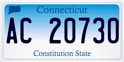 CT license plate AC20730