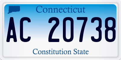CT license plate AC20738