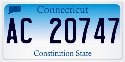 CT license plate AC20747