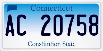 CT license plate AC20758