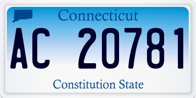 CT license plate AC20781