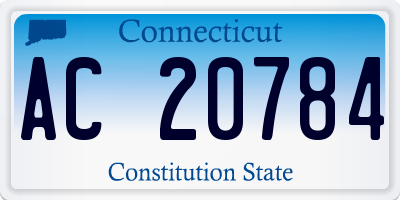 CT license plate AC20784