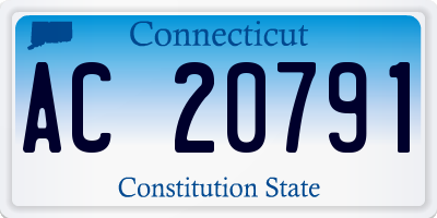 CT license plate AC20791