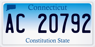 CT license plate AC20792