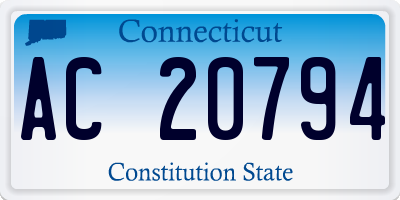 CT license plate AC20794