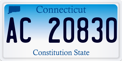 CT license plate AC20830