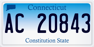 CT license plate AC20843