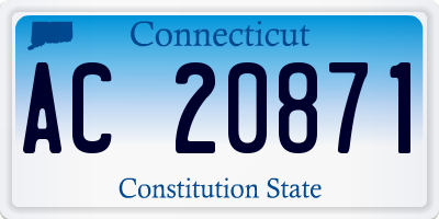 CT license plate AC20871