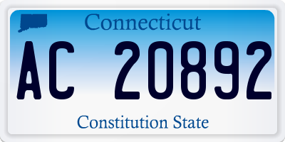 CT license plate AC20892