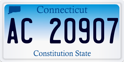 CT license plate AC20907