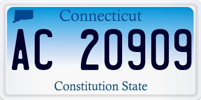 CT license plate AC20909