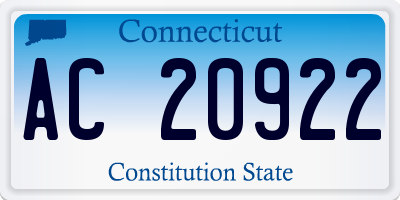 CT license plate AC20922