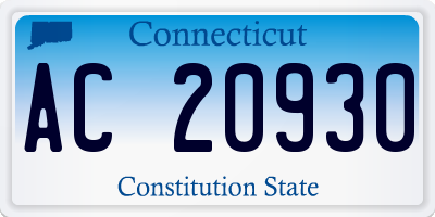 CT license plate AC20930
