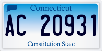 CT license plate AC20931