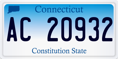 CT license plate AC20932