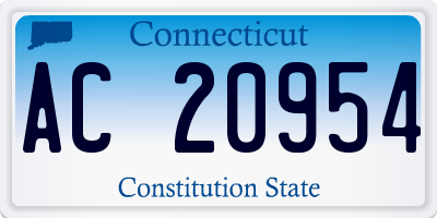 CT license plate AC20954