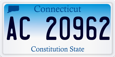 CT license plate AC20962