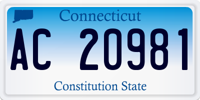 CT license plate AC20981
