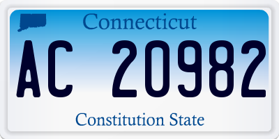 CT license plate AC20982