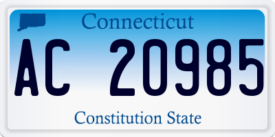 CT license plate AC20985