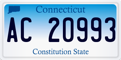 CT license plate AC20993