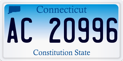 CT license plate AC20996