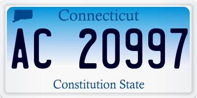 CT license plate AC20997