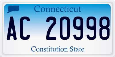 CT license plate AC20998