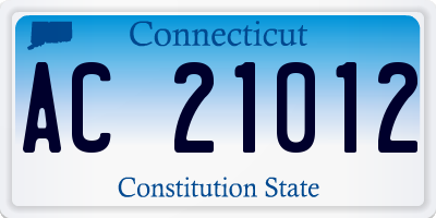 CT license plate AC21012